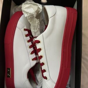 A/X Armani Exchange White and Red Women's Sneakers